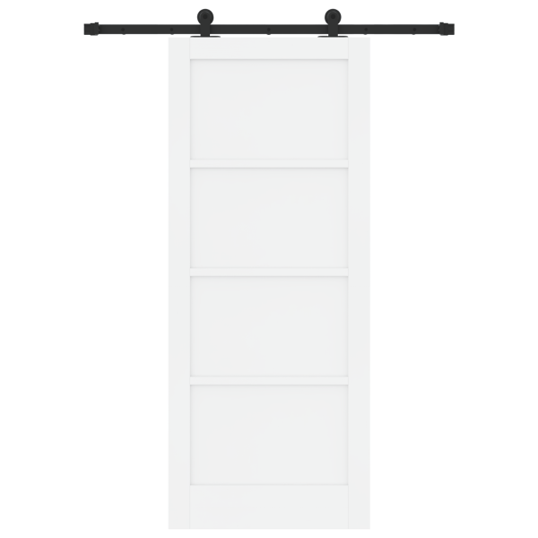 Puerta Deslizante con Juego de Herrajes 'ORKDAL'Blanca Madera Sólida de Pino M 4