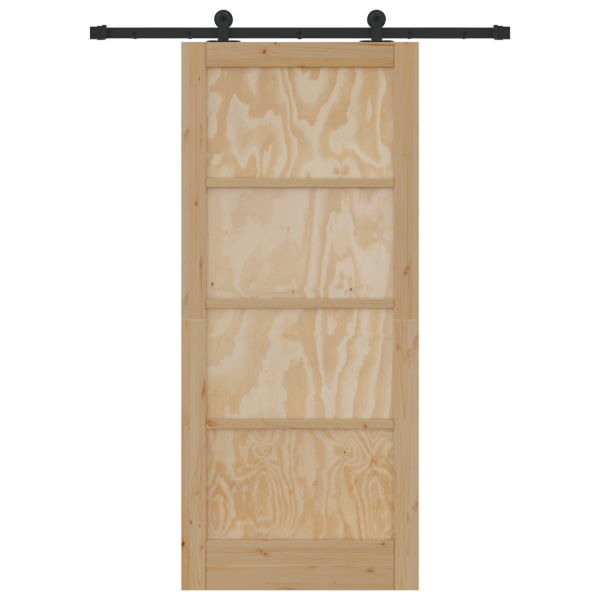 Puerta Deslizante  con Conjunto de Hardware 'ORKDAL'Madera Maciza de Pino. Puerta Interior  'ORKDAL'86x198.5x4 cm Madera Maciza  M 4