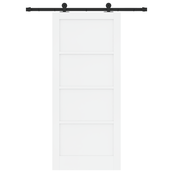 Puerta Deslizante  con Kit de Herrajes 'ORKDAL'de Madera Sólida Blanca de Pino. Puerta Interior  'ORKDAL'Blanca 86x198.5x4 cm de M 4