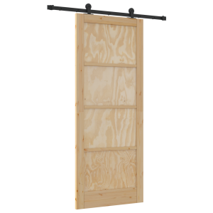Puerta Corredera con Set de Hardware 'ORKDAL'Madera Maciza de Pino. Puerta Interior 'ORKDAL'86x211x4 cm Madera Maciza de Pino H