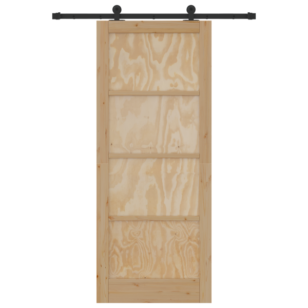 Puerta Corredera con Set de Hardware 'ORKDAL'Madera Maciza de Pino. Puerta Interior 'ORKDAL'86x211x4 cm Madera Maciza de Pino M 4