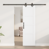 Porta Deslizante com Conjunto de Ferragens 'ORKDAL'Branca de Madeira Sólida de Pinheiro 3