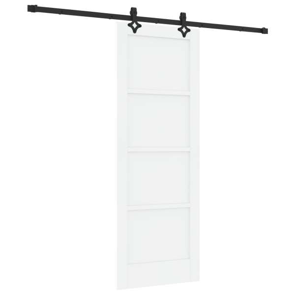 Puerta Corredera con Juego de Accesorios 'ORKDAL'Blanca de Madera Sólida de Pino M 2
