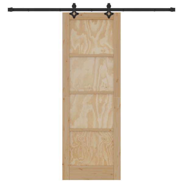 Porta Deslizante  com Conjunto de Ferragens 'ORKDAL'em Madeira Sólida de Pinheiro M 4