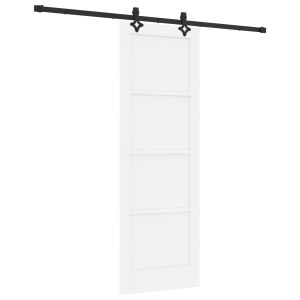 Puerta Deslizante  con Juego de Accesorios 'ORKDAL'Madera Sólida de Pino Blanco. Puerta Interior  'ORKDAL'Blanca 73.5x211x4 cm M H