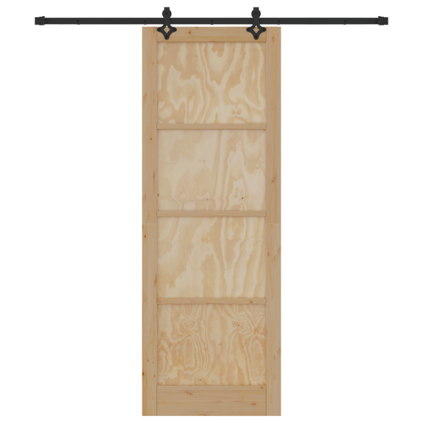 Puerta Deslizante  con Juego de Hardware 'ORKDAL'Madera Sólida de Pino. Puerta Interior  'ORKDAL'83x232x4 cm Madera Sólida de Pi M 4