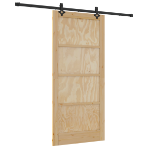 Puerta Corredera  con Juego de Herrajes 'ORKDAL'de Madera Maciza de Pino. Puerta Interior H