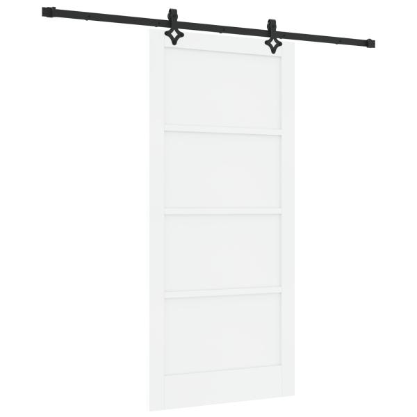 Puerta Deslizante  con Conjunto de Hardware 'ORKDAL'Blanca de Madera Maciza de Pino. Puerta Interior  'ORKDAL'Blanca 93x202x4 cm M 2
