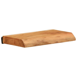 Estantes de pared 2 unidades madera maciza acacia 30x20x3.5 cm H