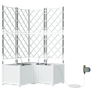 Jardineiras de Jardim 1 pc Branco 80 x 80 x 142 cm Plástico H