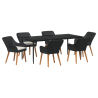 Conjunto de Jantar de Jardim 7 Peças Preto Polyrattan 2