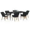 Conjunto de Jantar de Jardim 7 Peças Preto Polyrattan 3