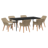 Juego de Comedor de Jardín de 7 Piezas Beige Ratán Sintético 2