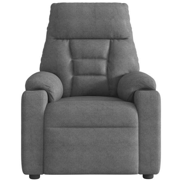 Sillón reclinable tela de microfibra gris oscuro M 3