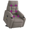 Sillón de masaje eléctrico reclinable elevable tela taupé 3