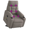 Sillón reclinable de masaje elevable tela gris taupé 3