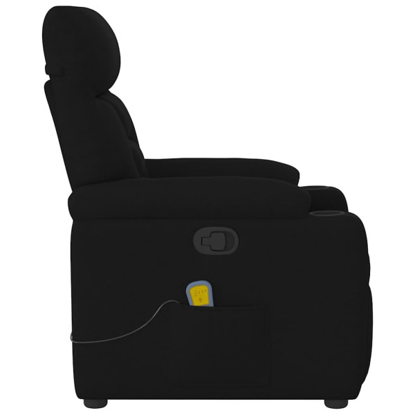 Sillón reclinable de masaje de tela negro M 4