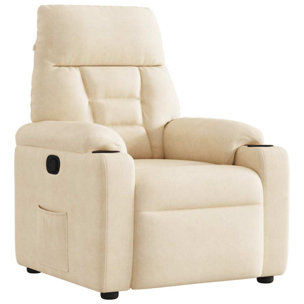Sillón reclinable tela de microfibra beige D