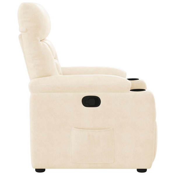 Sillón reclinable tela de microfibra beige M 4