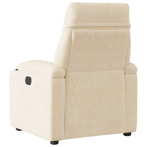 Sillón reclinable tela de microfibra beige M 5