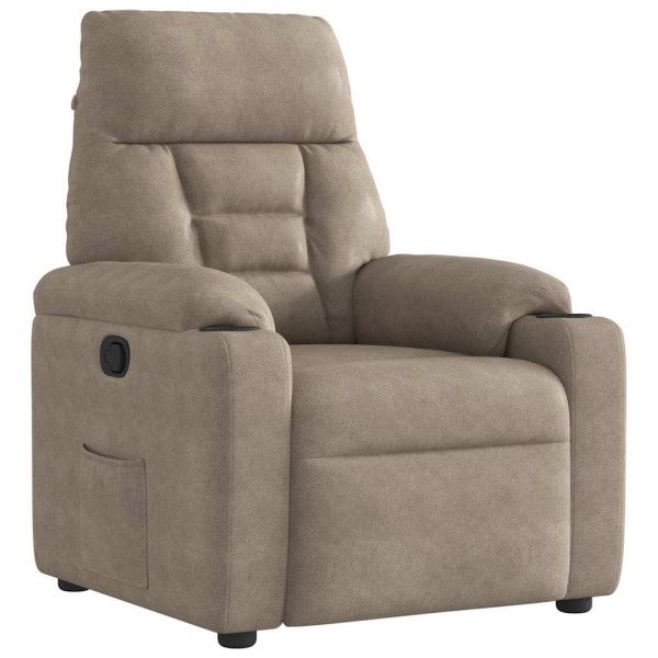 Sillón reclinable tela de microfibra gris taupe D