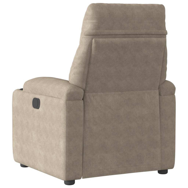 Sillón reclinable tela de microfibra gris taupe M 5