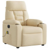 Sillón reclinable de masaje eléctrico tela color crema 4