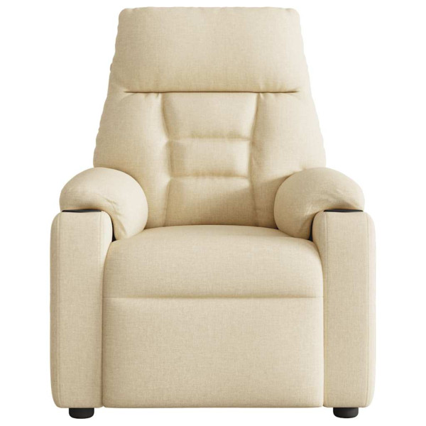 Sillón reclinable de masaje eléctrico tela color crema M 5