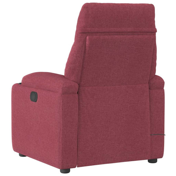 Poltrona de massagens reclinável tecido vermelho tinto M 5