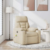 Poltrona de massagens reclinável tecido cor creme 2