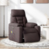 Sillón reclinable de masaje eléctrico tela marrón oscuro 2