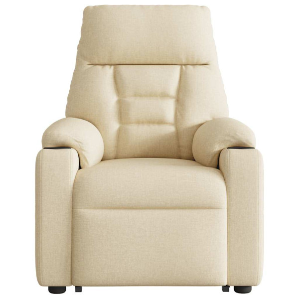 Silla de masaje reclinable de pie de tela color crema M 5