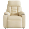 Poltrona elevatória de massagens tecido cor creme 5