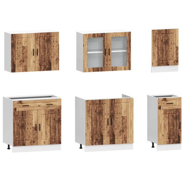Mueble cocina Kalmar madera vieja 7 pzas madera contrachapada M 4