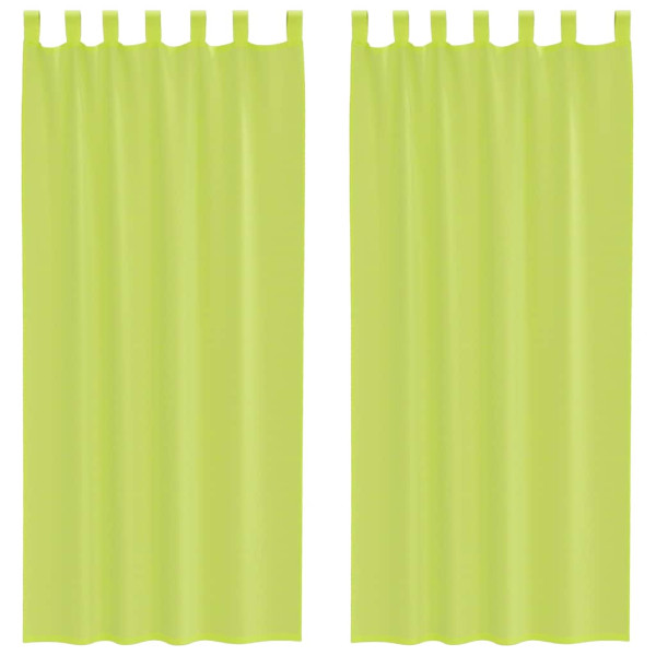 Cortinas de gasa con trabillas 2 uds. verde manzana M 2