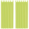 Cortinas de gasa con trabillas 2 uds. verde manzana 2