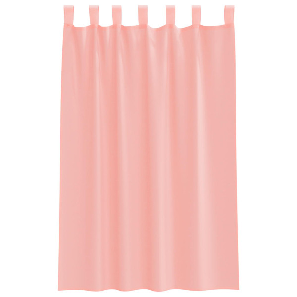 Cortinas de gasa con bolsillos para varillas 2 uds. rosa M 4
