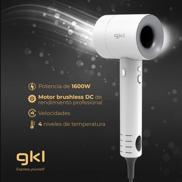 Secador gkl pearlsense/ 2200w/ iónico/ blanco M 5