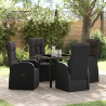 Cadeiras de Jardim Reclináveis 5 pcs Preto 80 x 80 x 73 cm 1
