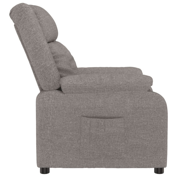 Sillón reclinable de tela gris taupe M 4
