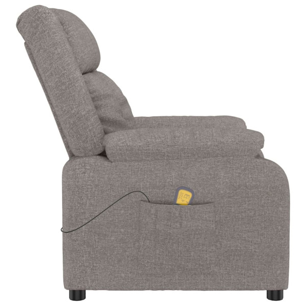 Sillón de masaje reclinable de tela gris taupé M 4