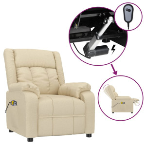 Sillón de masaje eléctrico tela color crema H