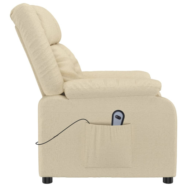 Sillón reclinable eléctrico de tela crema M 5