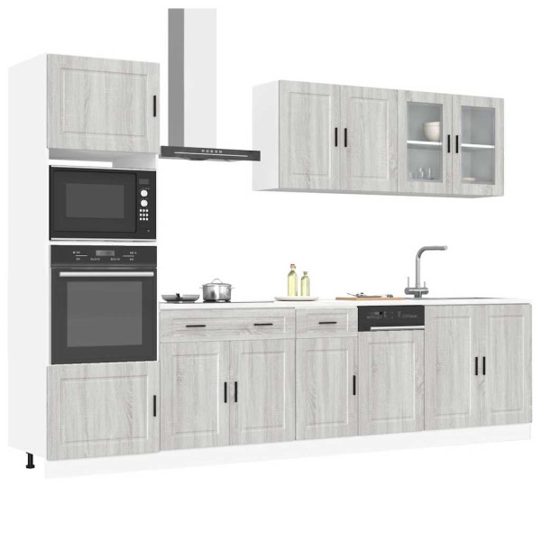 Mueble cocina Kalmar sonoma gris 7 pzas madera contrachapada D