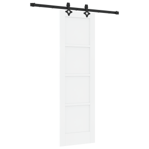 Puerta Deslizante con Juego de Herrajes 'ORKDAL'Madera Sólida Blanca H