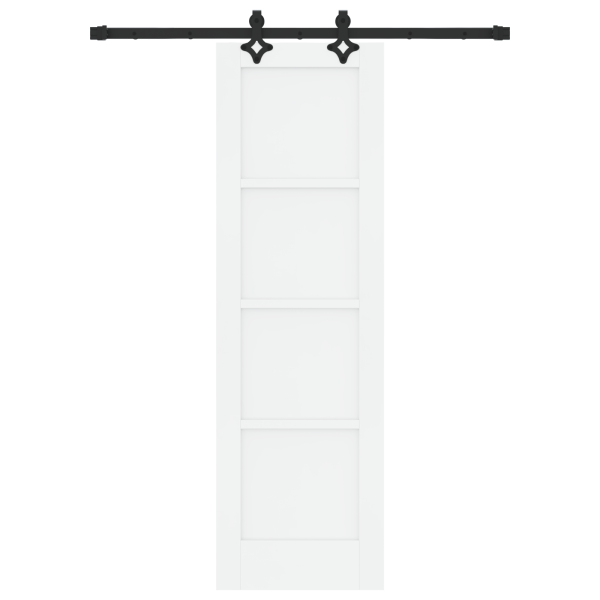 Porta Deslizante com Conjunto de Ferramentas 'ORKDAL'Madeira Sólida Branca M 4