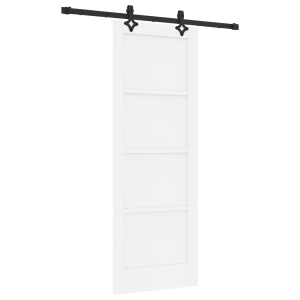 Porta Deslizante  com Conjunto de Hardware 'ORKDAL'Madeira Sólida Branca H