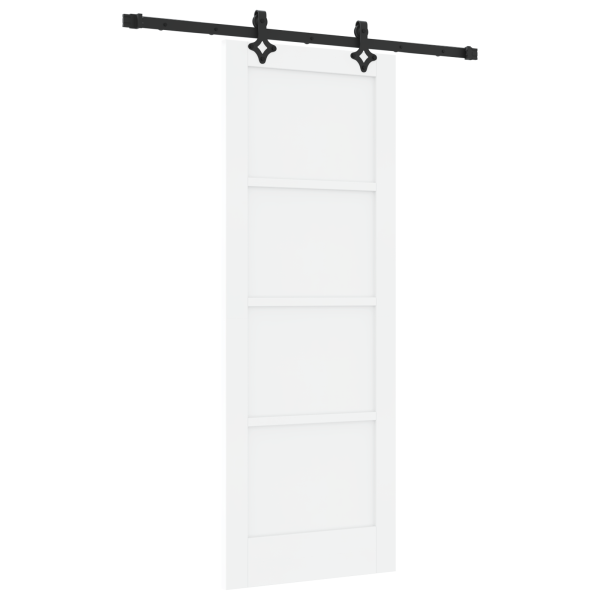 Puerta Deslizante  con Juego de Hardware 'ORKDAL'Madera Sólida Blanca de Pino. Puerta Interior  'ORKDAL'Blanca 73.5x198.5x4 cm M M 2