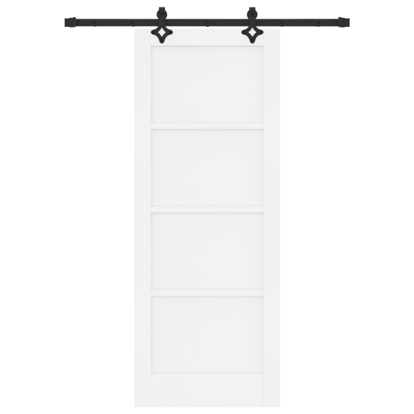 Puerta Deslizante  con Juego de Herrajes 'ORKDAL'Madera de Pino Sólido Blanca. Puerta Interior  'ORKDAL'Blanca 78x202x4 cm Mader M 4