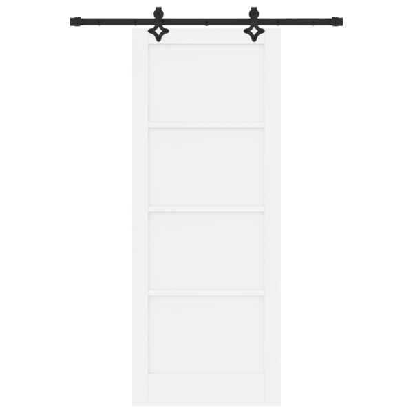 Puerta corrediza  con conjunto de hardware 'ORKDAL'Madera sólida de pino blanca. Puerta interior  'ORKDAL'Blanca 83x211x4 cm Mad M 4